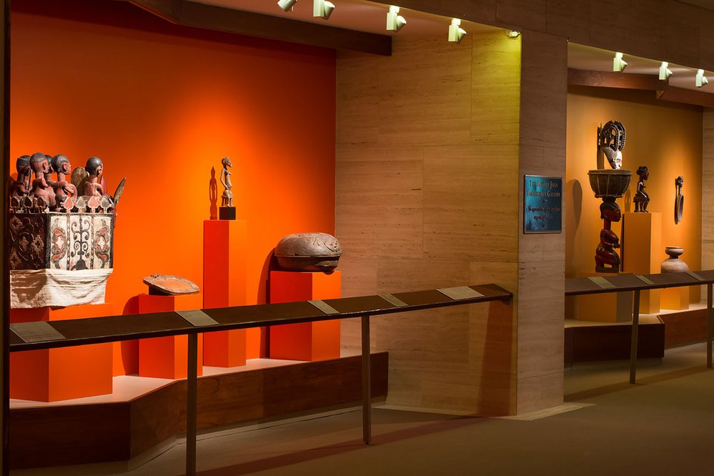 Various African artifacts on display 